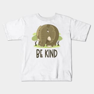 Be Kind - Elephant Lover Inspirational Quote Kids T-Shirt